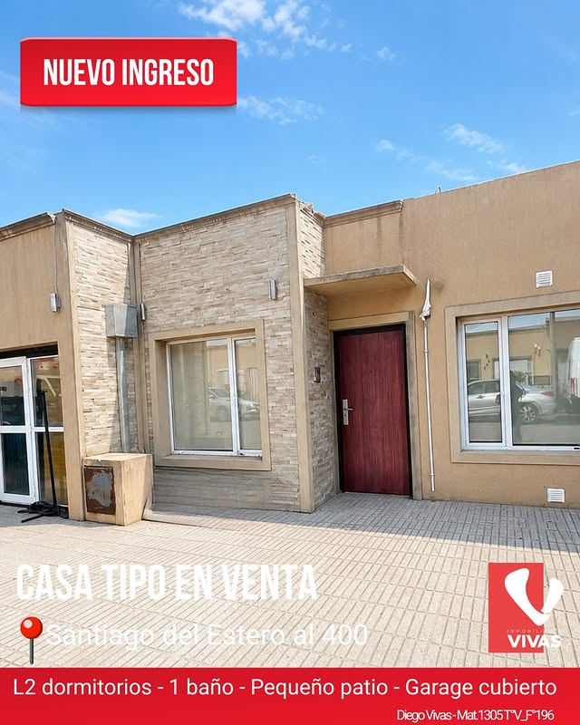 Propiedad de dos dormitorios con garage cubierto
