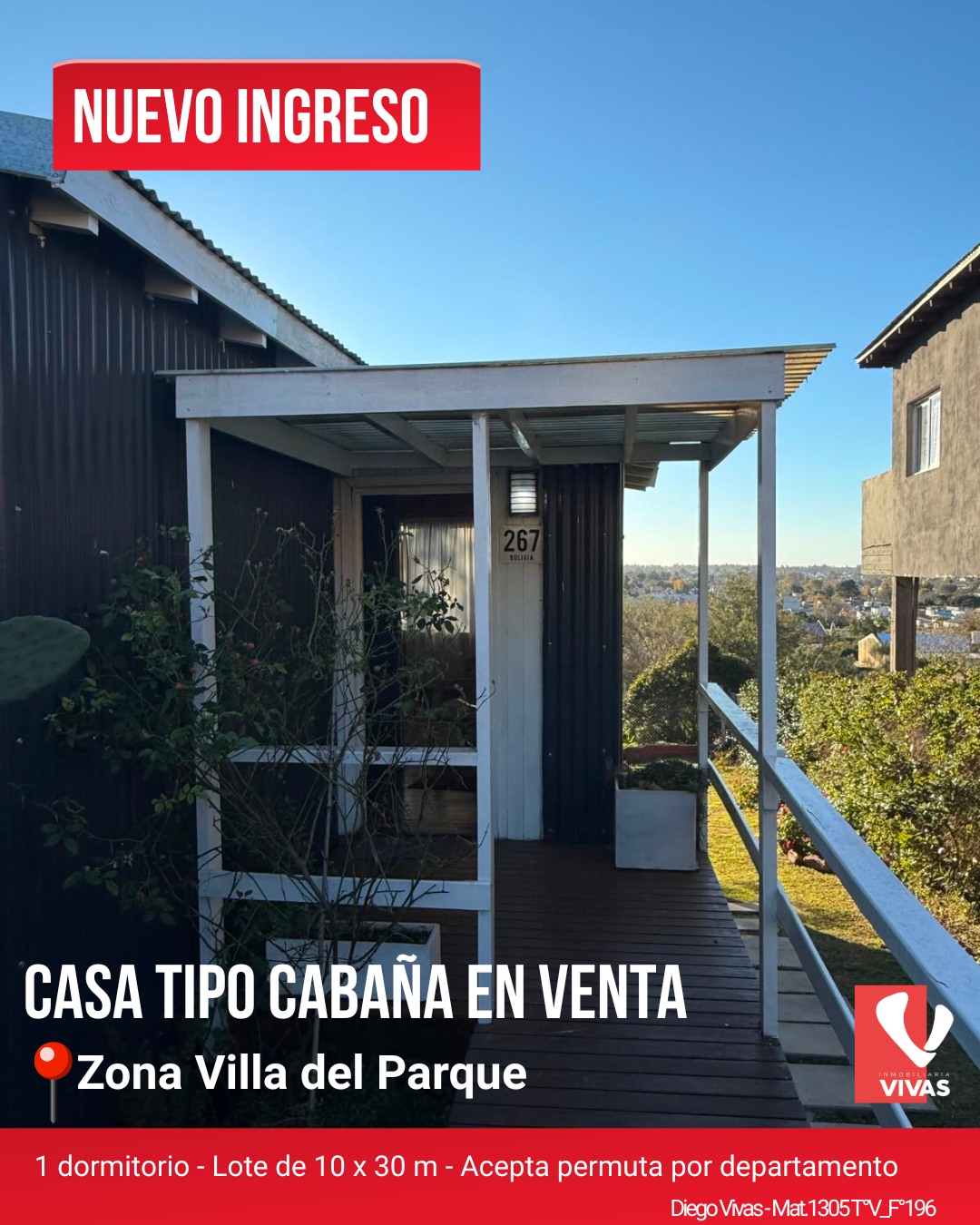 Casa tipo cabaña de 1 dormitorio